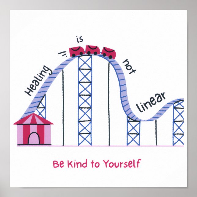 Poster 'Cura Não é Linear' Cartaz de Conscientização sobr (Frente)