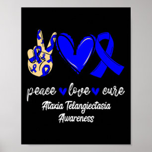 Poster Cura Paz Amor Ataxia Telangiectasia Fita Azul