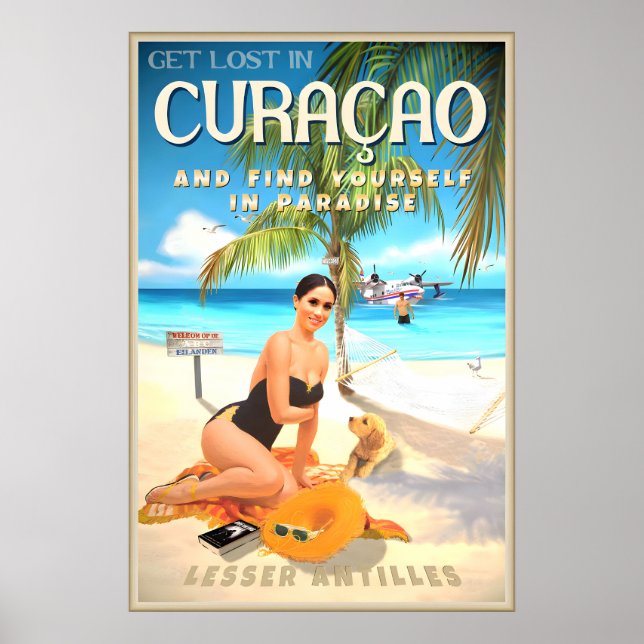 Poster Curacao Lesser Antilles Oranjestad West Indies (Frente)
