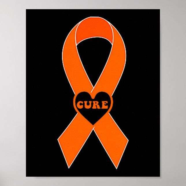 Poster Cure Faixa Laranja Conscientização da Esclerose Mú (Frente)