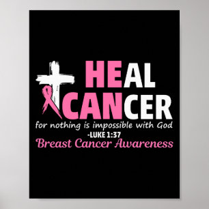 Poster Cure o Câncer Cristão Acredita em Deus Câncer de M