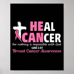 Poster Cure o Câncer Cristão Acredite em Deus Câncer de M