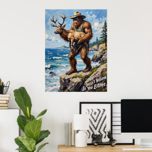 Poster Curiosidade Costeira: Pé Grande e Elk
