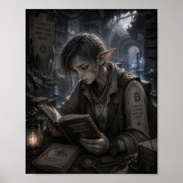 Poster Curiosidade / Explorador / Biblioteca Subterrânea (Frente)