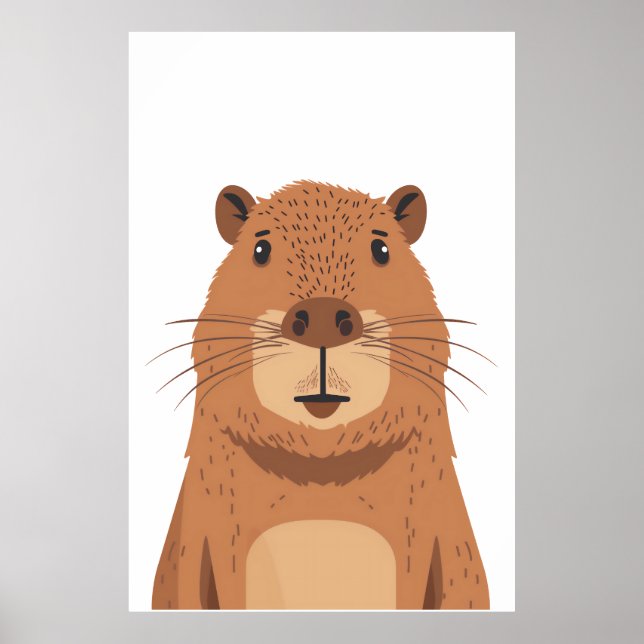Poster Curioso Capybara Portrait (Frente)