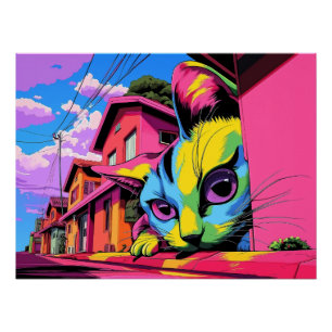Pôster Curioso Colosso: O Gato Gigante na Vizinhança