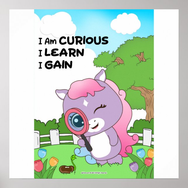 Poster Curious I learn I gain Wall art (Frente)