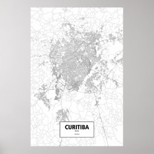 Poster Curitiba, Brasil (preto no branco)