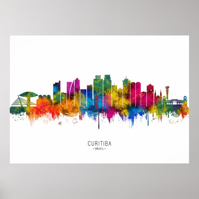 Poster Curitiba Brazil Skyline (Frente)