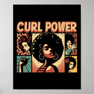 Poster Curl Power Afer Hair Natural Hair História Negra M
