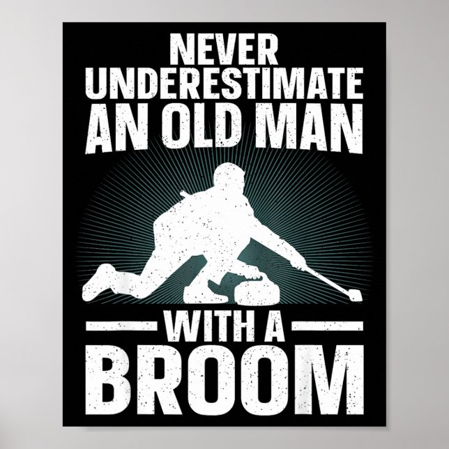 Poster Curling Art For Grandpa Men Curling Srt Curling Lo (Frente)