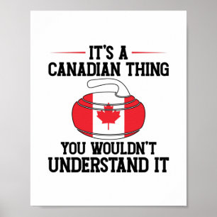 Poster Curling Canadá Ofertas canadianas de curler