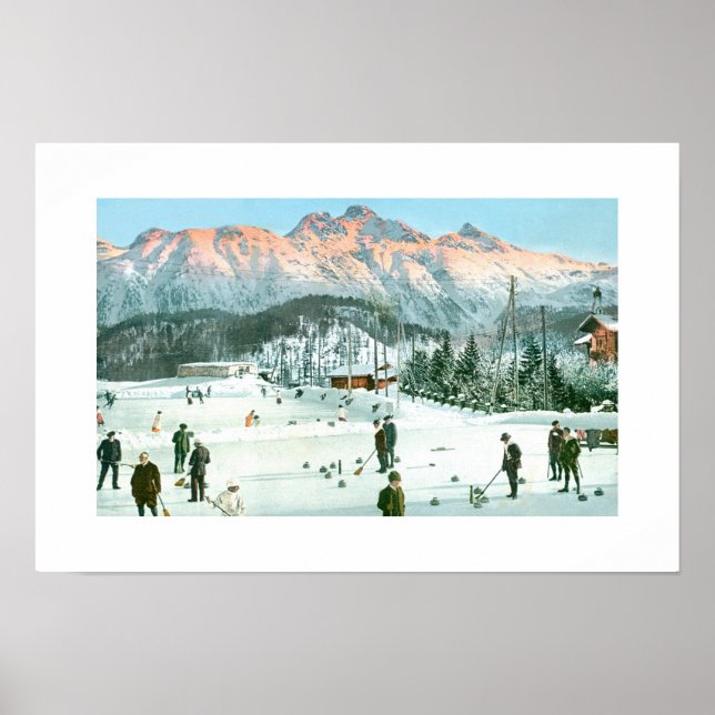 Poster Curling na Suíça (Frente)