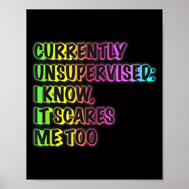 Poster Currently Unsupervised Funny Quote Humor Sarcastic (Frente)