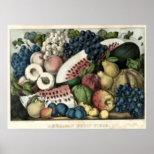 Poster Currier do vintage & parte americana da fruta de