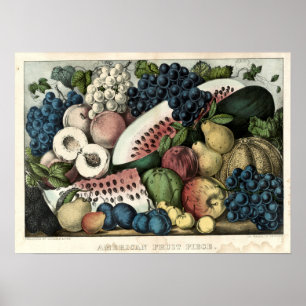 Poster Currier do vintage & parte americana da fruta de