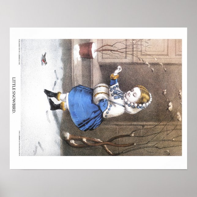 Pôster Currier & Ives Lithógrafo: Pequeno Snowbird (Frente)