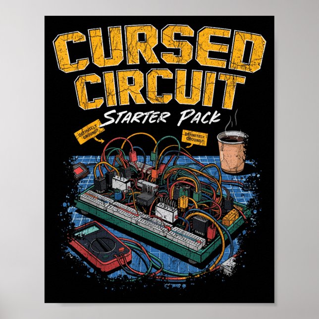 Poster Cursed Circuit Starter Pack Funny Electronics Hall (Frente)