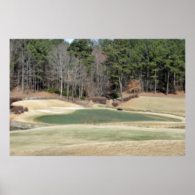 Poster Curso de golfe colocando verde (Frente)