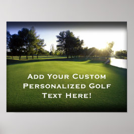 Pôster Curso de Golfe Verde no amanhecer