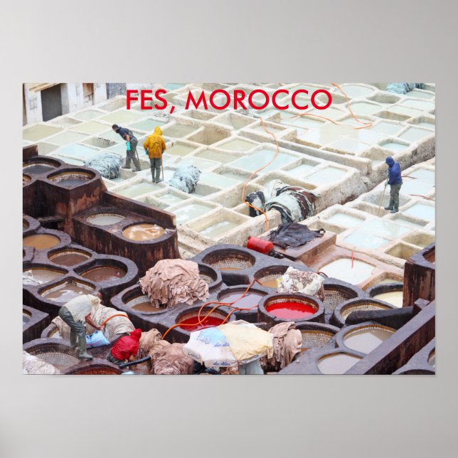 Poster Curtumes de Fez, Marrocos (Frente)