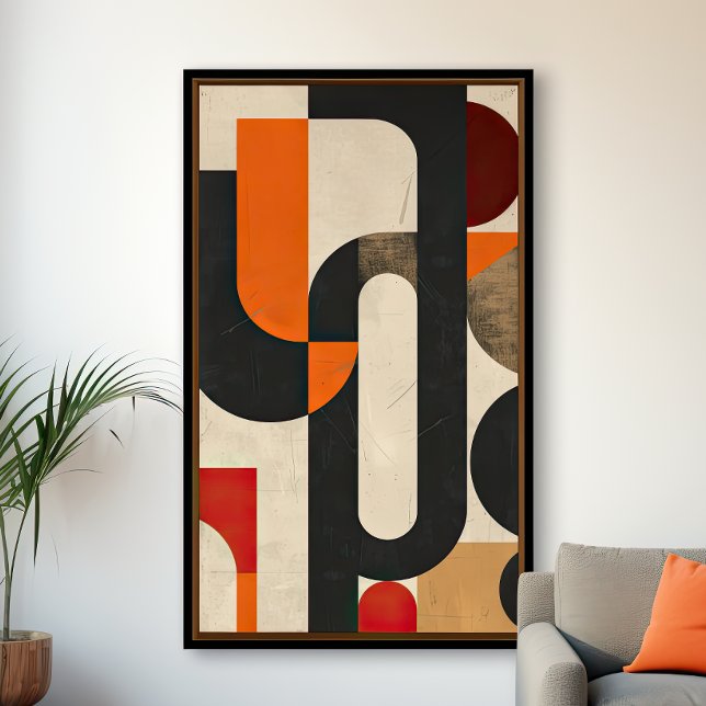 Poster Curvas e Ângulos Abstratos: Um Estilo Moderno de M (Criador carregado)