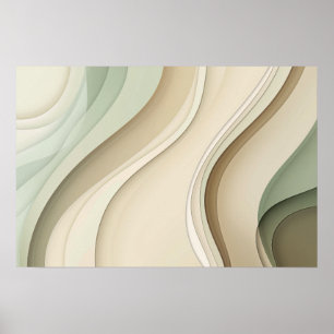 Poster Curvas em neutros com espaço de cópia