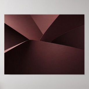 Poster Curvas Fluídas Burgundy Escuro Minimalista Abstrat