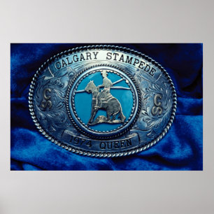 Pôster Curvatura do troféu do rodeio do vaqueiro,