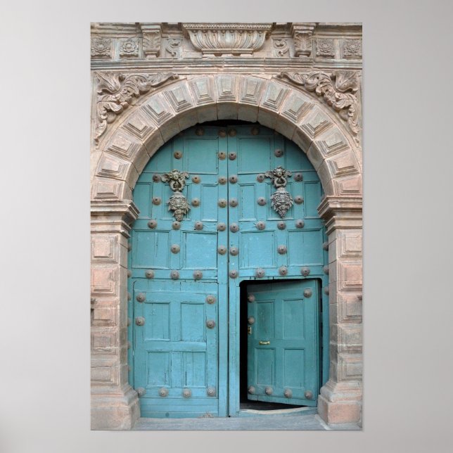 Poster Cusco Church Aqua Door (Frente)