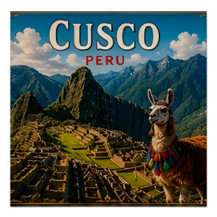 Pôster 🧲 Cusco Peru Viagem Lembrança Para Viagens de Ave