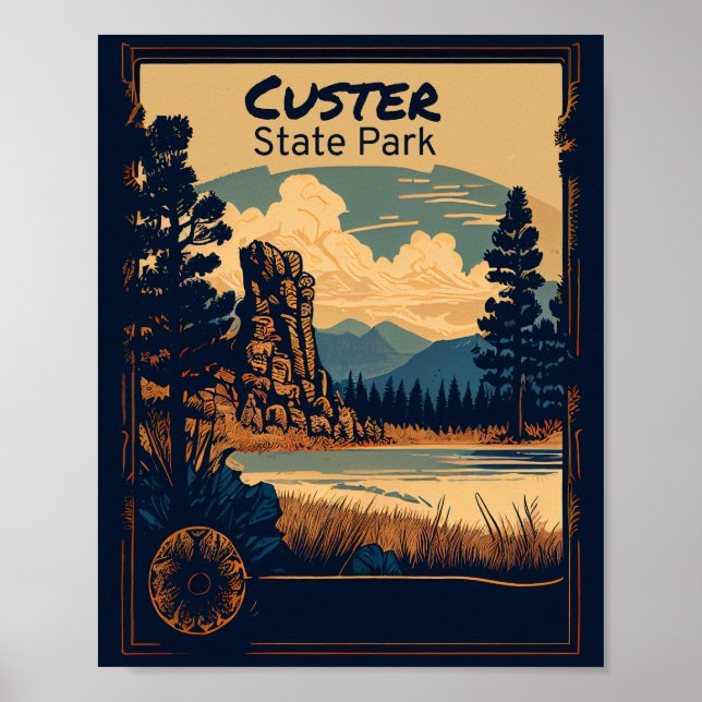 Poster Custer State Park Vintage (Frente)