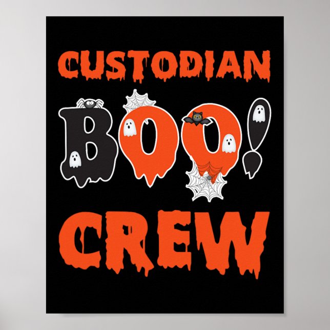 Poster Custodian Squad School Boo Crew Janitor Custodian  (Frente)