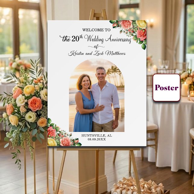 Poster Custom 1 Photo 20th Wedding Anniversary Welcome  (Criador carregado)