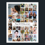 Poster Custom 50 Photo Collage 50th Birthday Gift<br><div class="desc">Turn your favorite photos into a stunning piece of wall art. This custom photo collage poster is the perfect way to tell your story, capturing a lifetime of memories in one beautiful display. With 100% personalization, you can easily upload your own photos and customize the text, fonts, and colors to...</div>