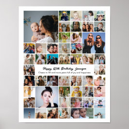 Poster Custom 50 Photo Collage 50th Birthday Gift