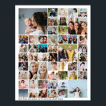 Poster Custom 50 Picture Photo Tiles Collage Memory<br><div class="desc">Turn your favorite photos into a stunning piece of wall art. This custom photo collage poster is the perfect way to tell your story, capturing a lifetime of memories in one beautiful display. With 100% personalization, you can easily upload your own photos and customize the text, fonts, and colors to...</div>