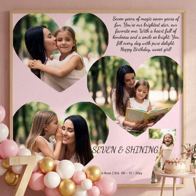 Poster Custom 7th Birthday Photo Collage (Criador carregado)