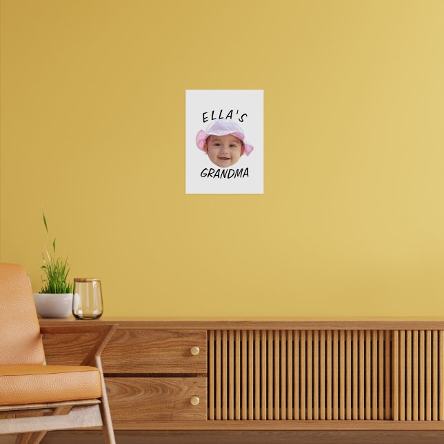 Poster Custom Baby Face Photo Text Grandma (Sala de Estar 2)