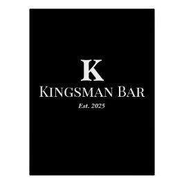 Pôster Custom Bar Wall Art with Name & Monogram – Elegant