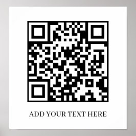 Poster Custom Black QR Code | Minimalist Text Display