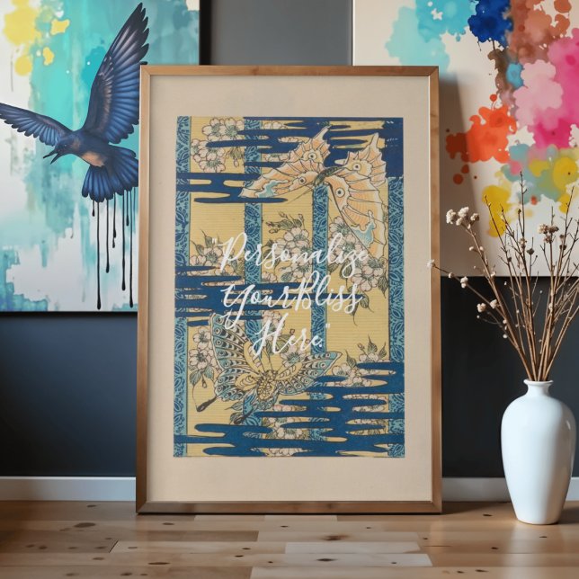 Poster CUSTOM Blue Butterfly & Cloud Pattern Art (Criador carregado)