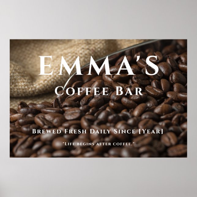 Poster Custom Coffee Lover Name (Frente)