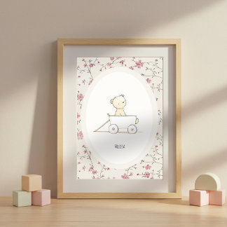 Poster Custom Cute Baby Bear Art – Name Nursery Print