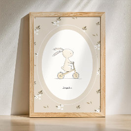 Poster Custom Cute Bunny Nursery Decor - Baby Name