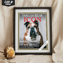 Poster Custom Dog Magazine Cover Template Pet Portrait 