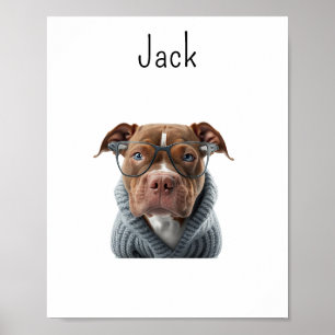 Poster Custom Dog Portrait, Custom pet Portrait, pet gift