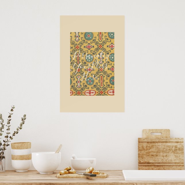 Poster CUSTOM Elegant Japanese Kaleidoscope Pattern Print (Cozinha)
