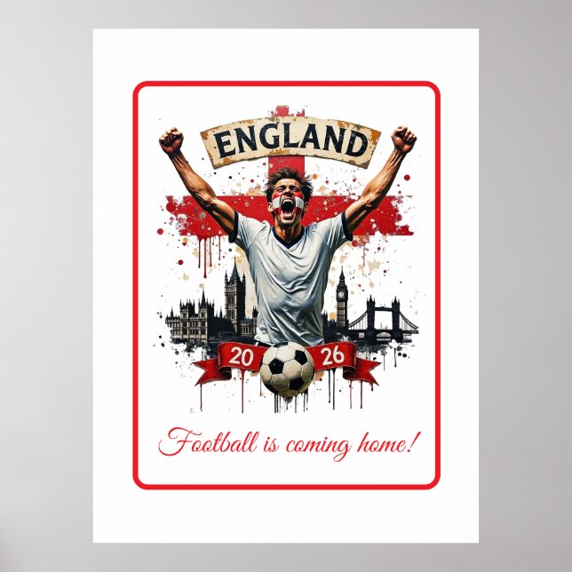 Poster Custom England National Football Team Celebration (Frente)