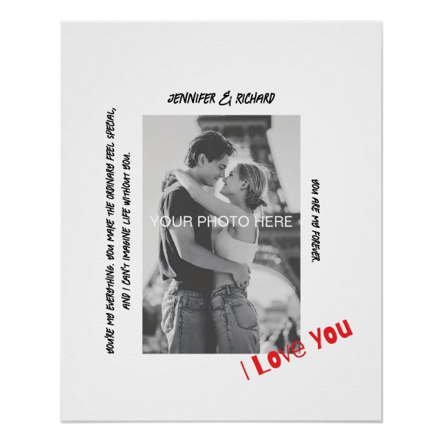 Pôster Custom Framed Couple Print Glossy Poster (Frente)